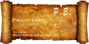 Panics Endre névjegykártya